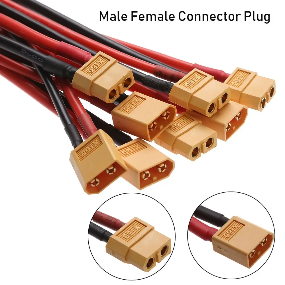 10CM/15CM  XT60 plug Silicone Wire XT60 Female / male Battery Connector Plug with Silicon 12 AWG/14 AWG Wire