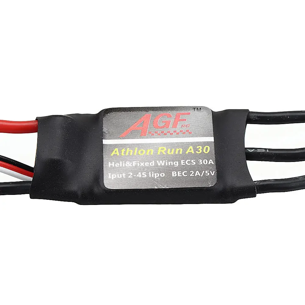 AGF AGFRC Athlon Run A30 Mini 30A 2-4S Lipo Brushless ESC With 5V 2A BEC For Hobbywing RC Helicopter Airplane