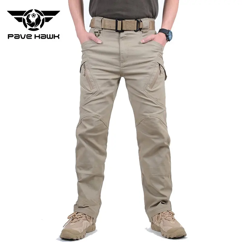 Mens Multi-pockets Tactical Pants New Combat Cotton Pant Ripstops Cargo Pants Army Casual Outdoor Hiking Trousers Male