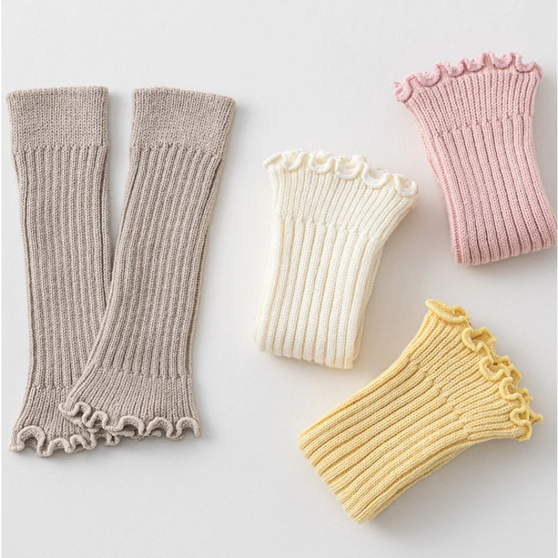 

Children's Leg Warmers Autumn Winter Thickened Warm Wear Lolita Pile Stocking Fashion Knitted Outdoors Socks Cover For Girls