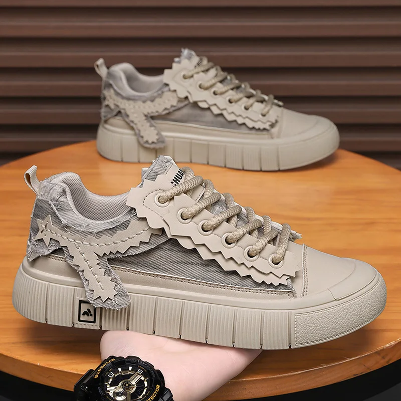 Flat Sole Autumn Footwear for Men Sneakers Men's Tennis Casual Shoes Outdoor Best Selling Work Wear Fashion Anti Slip Board Mesh