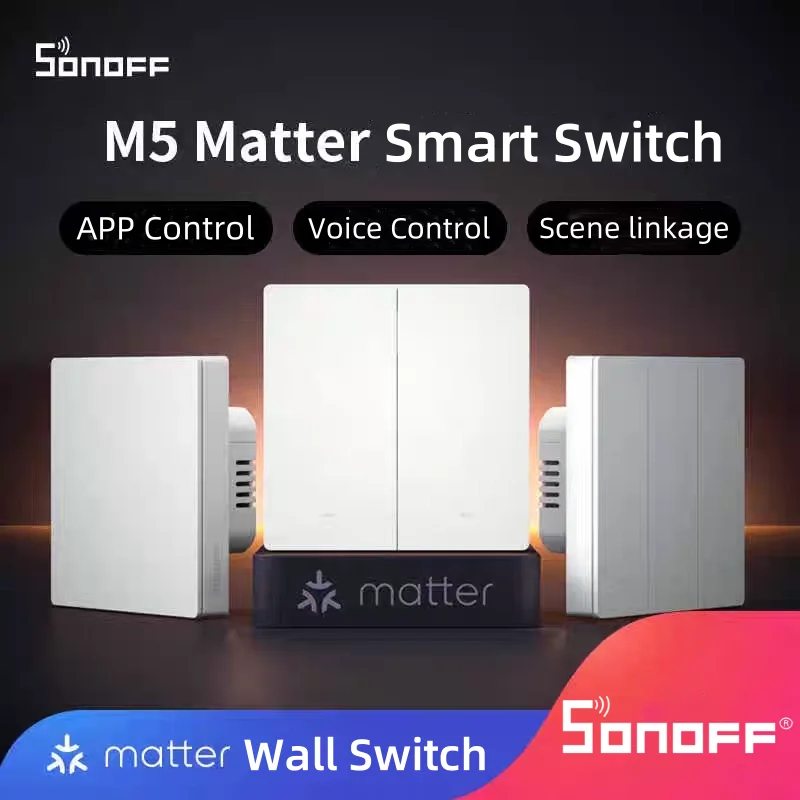 Sonoff Matter M5 Smart Wall Switch Panel Model 80/120/86 Connects To Homekit Alexa Google Work Via HiLink For Huawei