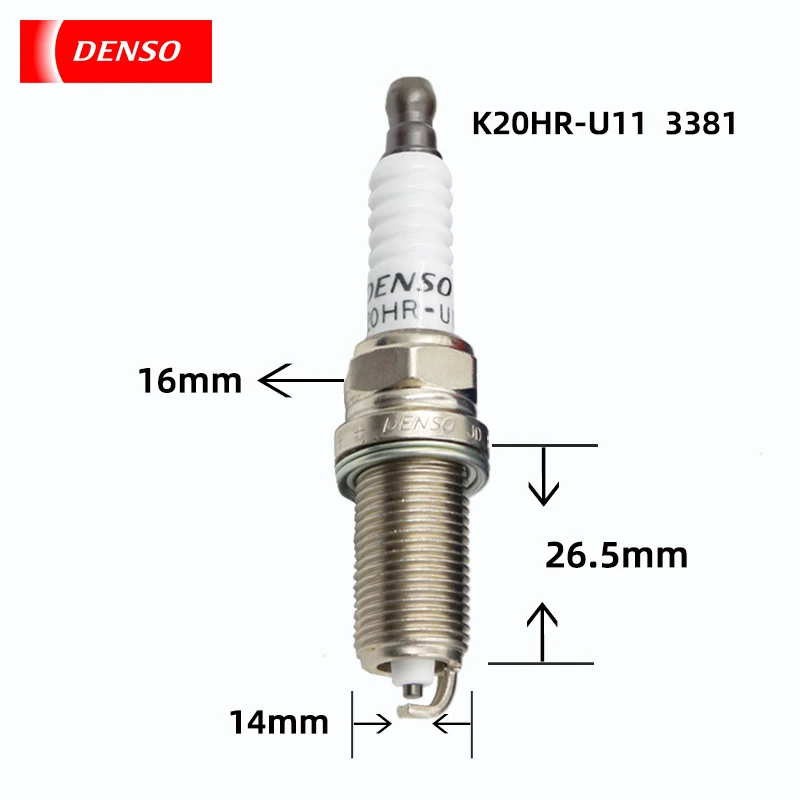 DENSO Nickel alloy spark plug K20HR-U11 3381 adapts to King Yi Feng Shen Land Wind Kaiser Audi nozzle