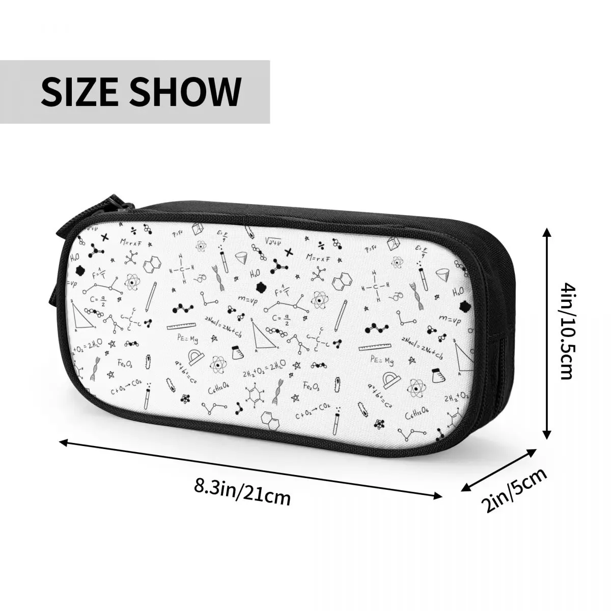 Science Chemistry Pattern Pencil Cases for Student Gifts Pen Box Pencil Bag Large Storage Pencil Pouch