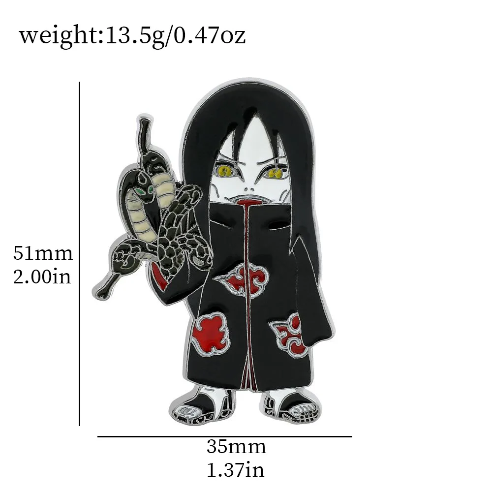 Naruto Enamel Pin Akatsuki Red Cloud Cartoon Brooch Backpack Collar Decoration Lapel Badge Fashion Jewelry Gifts