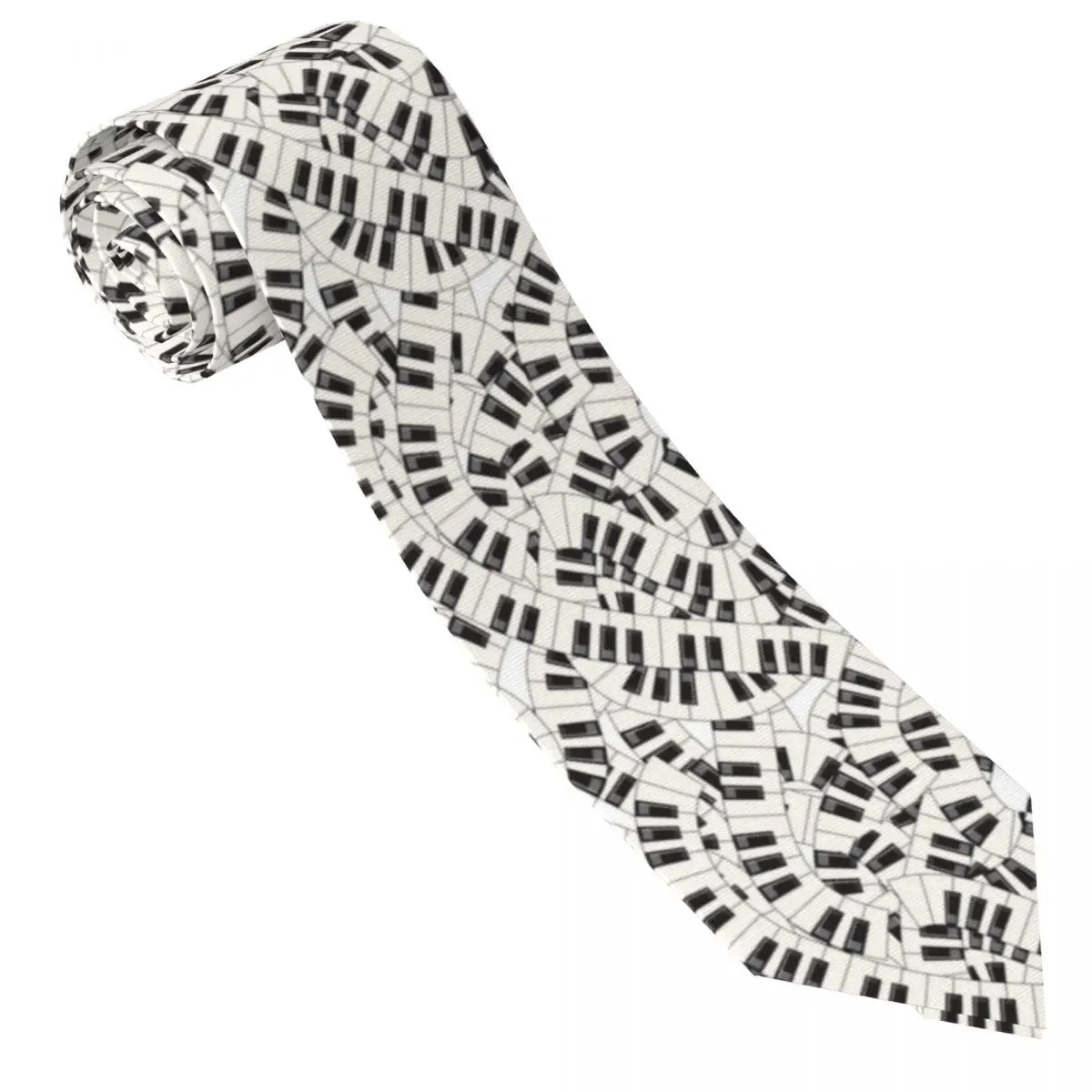 Music Notes Tie Piano Keys Modern Art Custom DIY Neck Ties Cute Funny Collar Tie Men Daily Wear Party Necktie Accessories