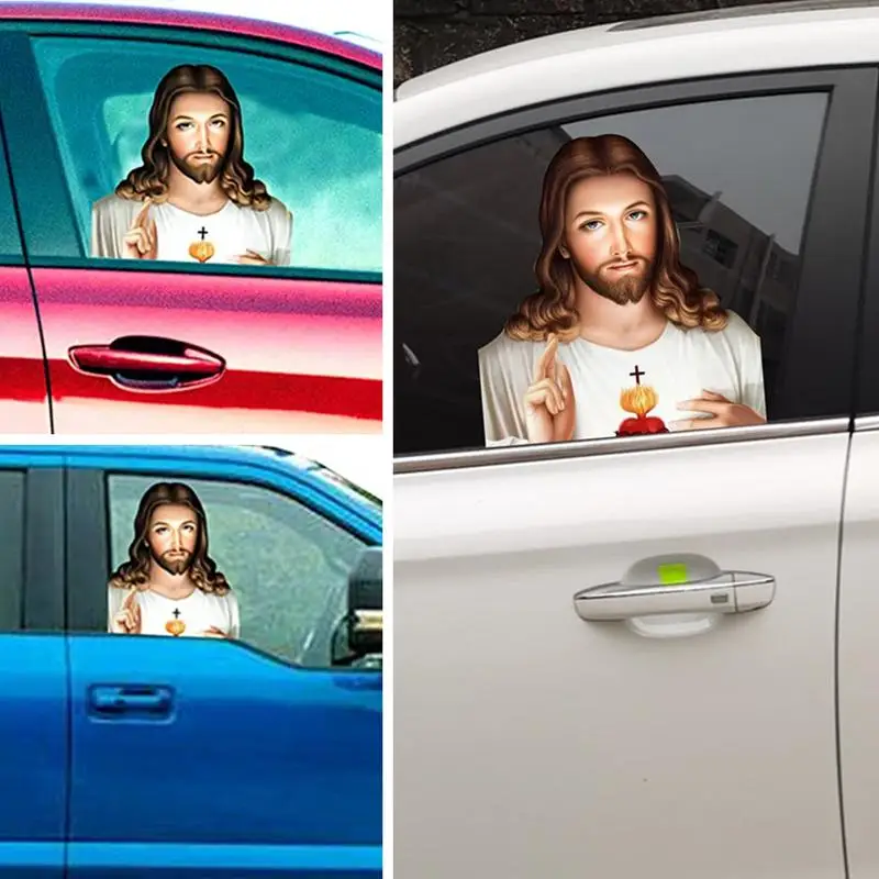 Jesus Christ Co Pilot Window Glass Stickers Crack-resistant Durable Weather resistance Protective Washable Window Jesus Stickers