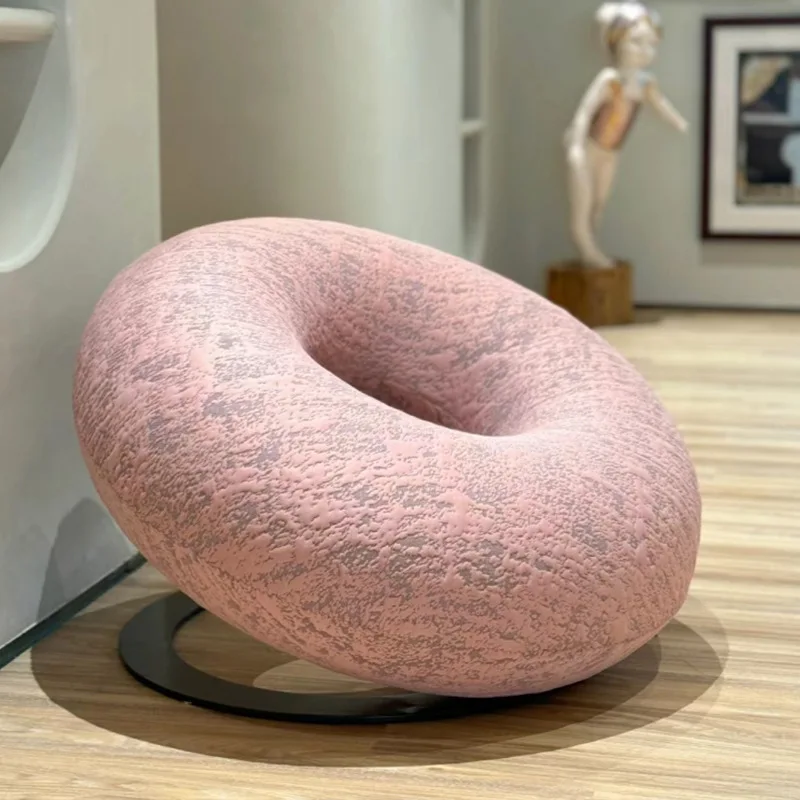 

Simple single chair lazy sofa Internet celebrity balcony living room bedroom donut round chair designer art