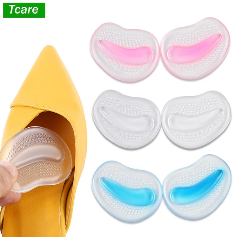 Tcare, 1 par de cojines de Gel de silicona suave de tacón alto, plantillas antideslizantes, almohadilla frontal, pies, zapatos, masaje de pies,