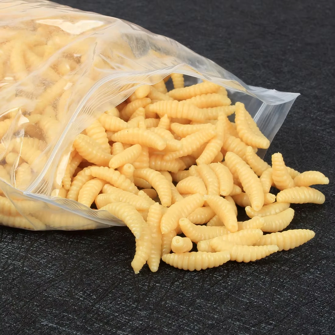 Goture 100pcs Fishing Soft Lure Silicone Bait Maggot Grub Carp  Fishing Lure Smell Worms Shrimp Fish Lure