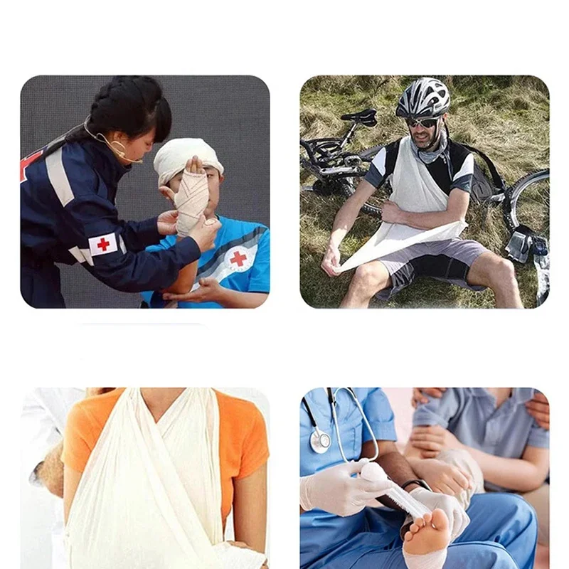 10Pcs Outdoor Emergency Self-rescue Survival Triangular Bandage Bandaging Bandage Hemostatic Non-woven Fabric 96x96x136cm