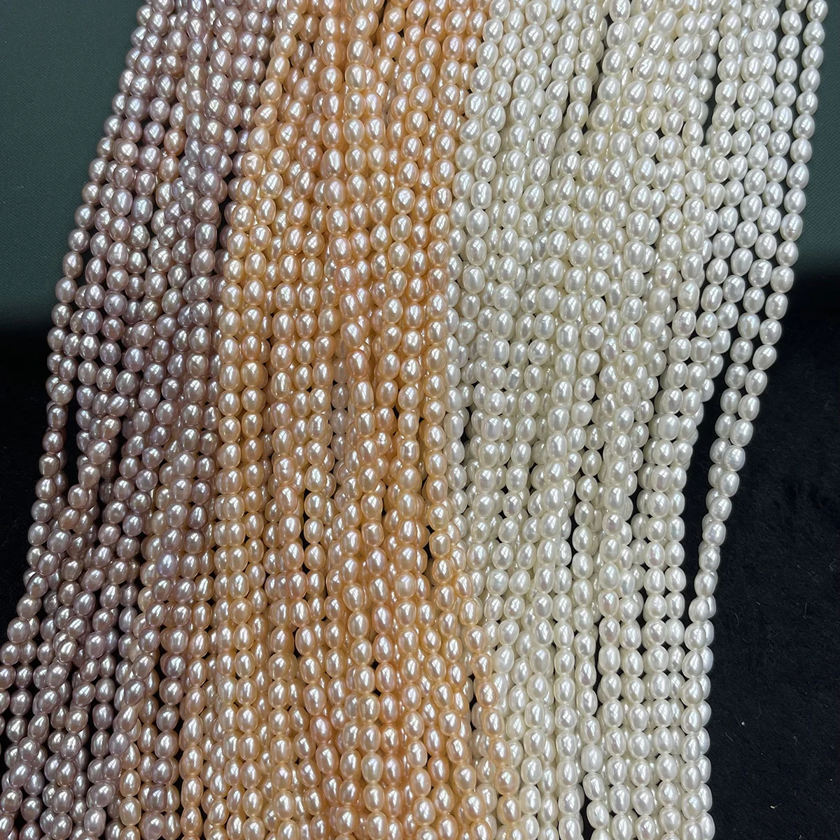 AAA 3.5‑4.5mm Rice‑Shaped Freshwater Pearl Beads Semi‑Finished Pearls for DIY Necklace Bracelet Jewelry Making