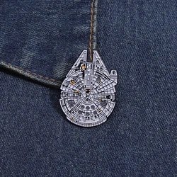 Creative Spaceship Model Enamel Pins Spacecraft Brooches Metal Lapel Backpack Badges Jewelry Gift for Friends Kids