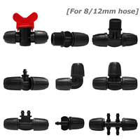 5pcs Garden Anti-Drip Connectors Lock Female Connector For 8/12mm 4/7mm PE Pipe for Micro Spray Parts Adapter Watering System