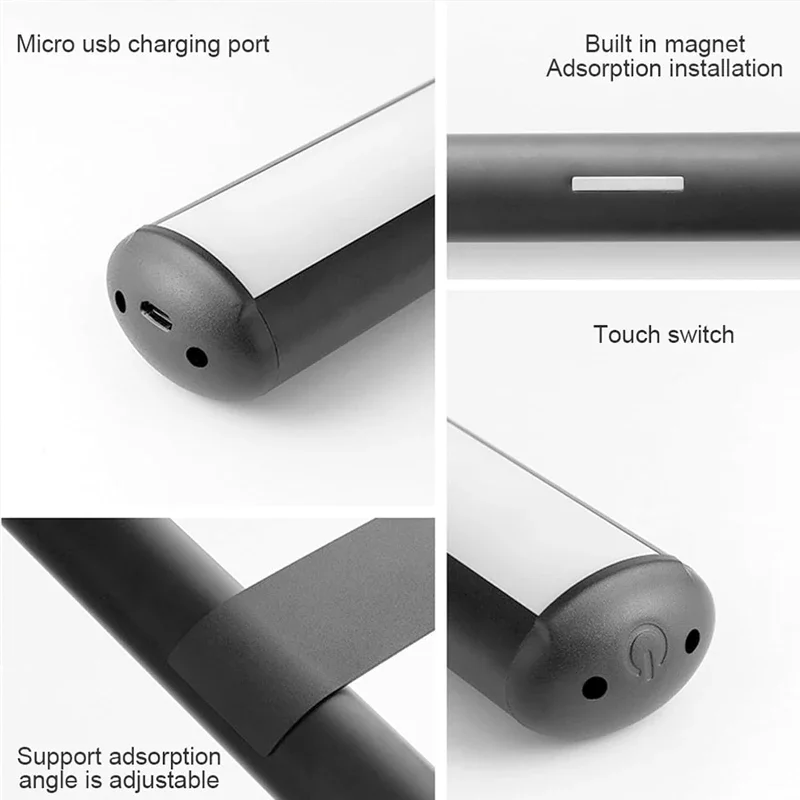 Imagem -06 - Lâmpada de Parede Recarregável com Controle Remoto Moderna Luz Led Escurecimento Espelho do Banheiro Quarto Lâmpada Magnética para Leitura Cores