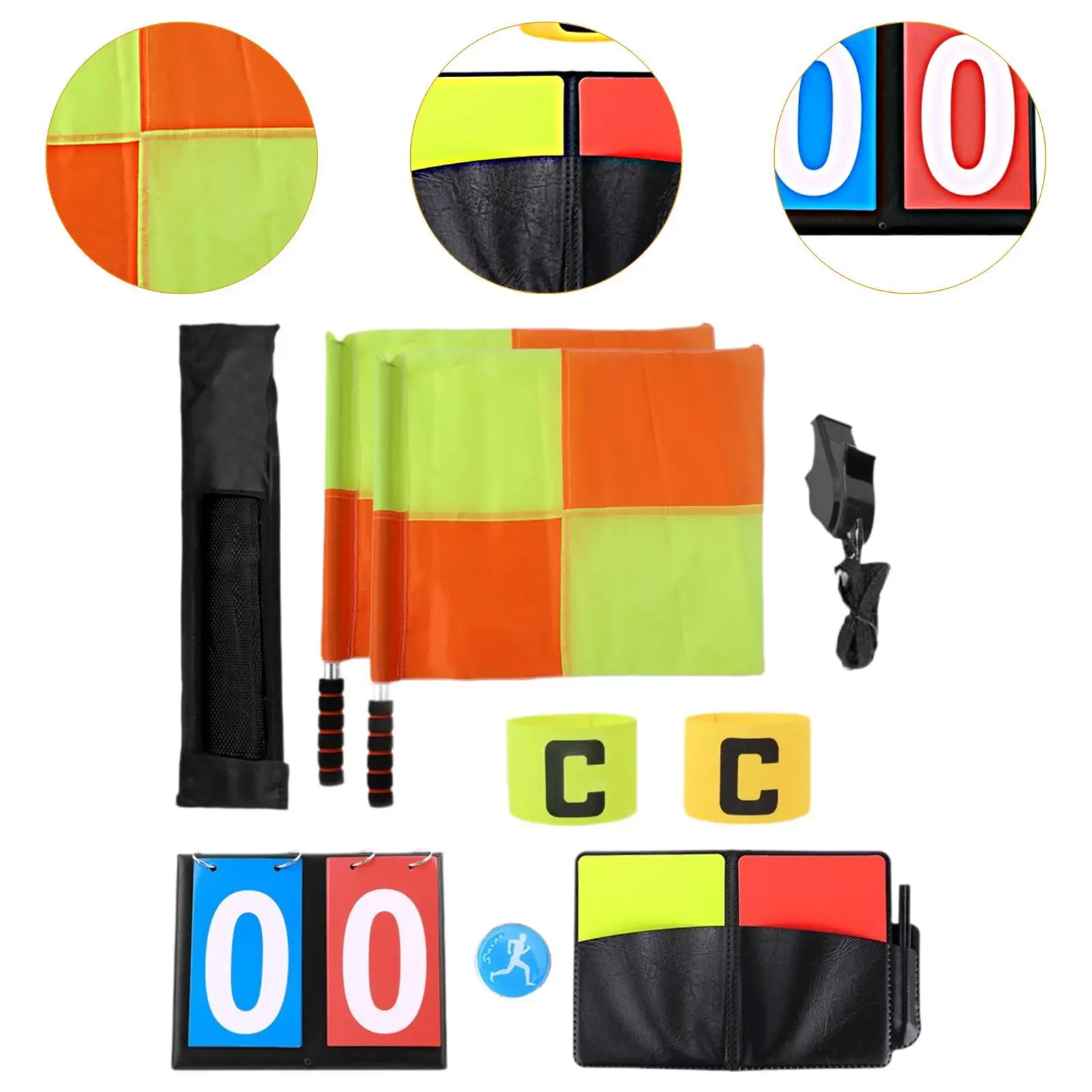 

Referee Soccer Accessories Sturdy Metal PVC Kit Portable Red Yellow Card Set for Football Match Basketball Outdoor