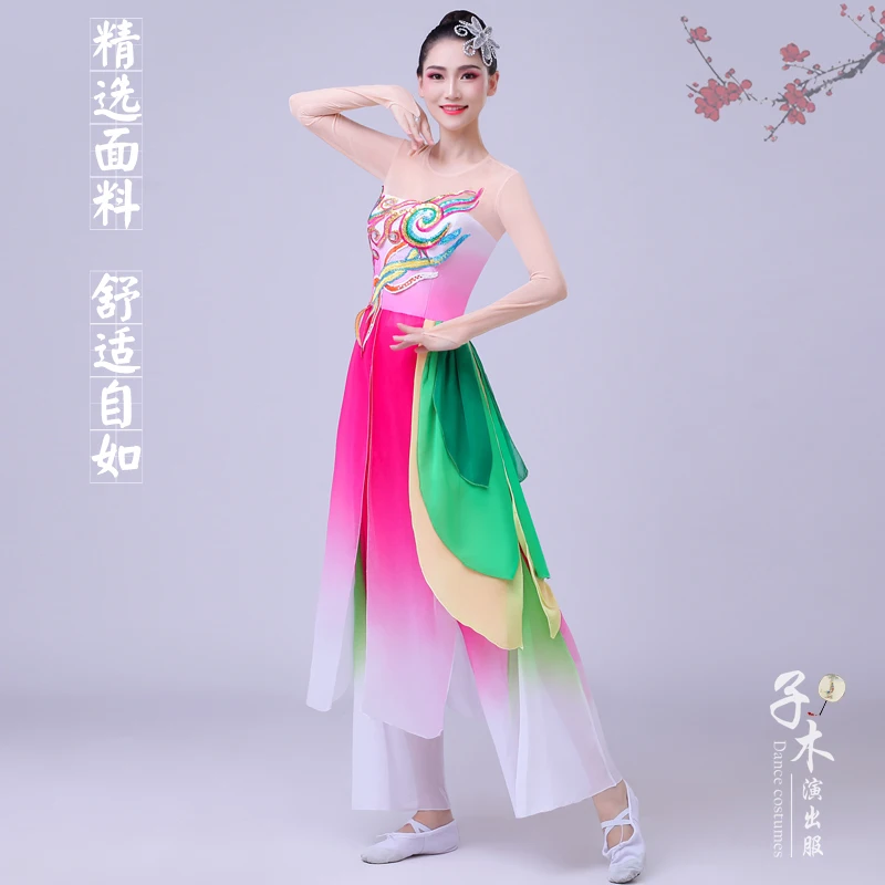 Ladies ancient chinese costume Classical dance performance female elegant Chinese style Yangko costume set