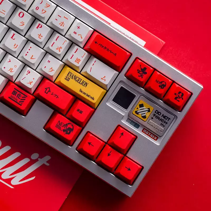 Red White Anime Keycaps Set PBT Sublimation Keyboard Caps Custom Cherry Profile Key Caps for Mechanical Keyboard Accessories