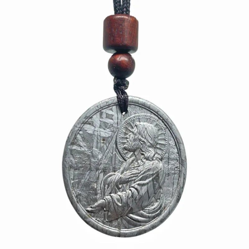 Authentic Muonionalusta Iron Meteorite Religious Necklace  Fine Meteorite Collection Piece LK457