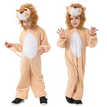 Umorden เด็กวัยหัดเดินเด็กเด็กสัตว์ King Lion เครื่องแต่งกายสําหรับชาย 2-4Y 4-6Y 6-8Y Hoodie Jumpsuit กํามะหยี่คุณภาพสูง Update Version