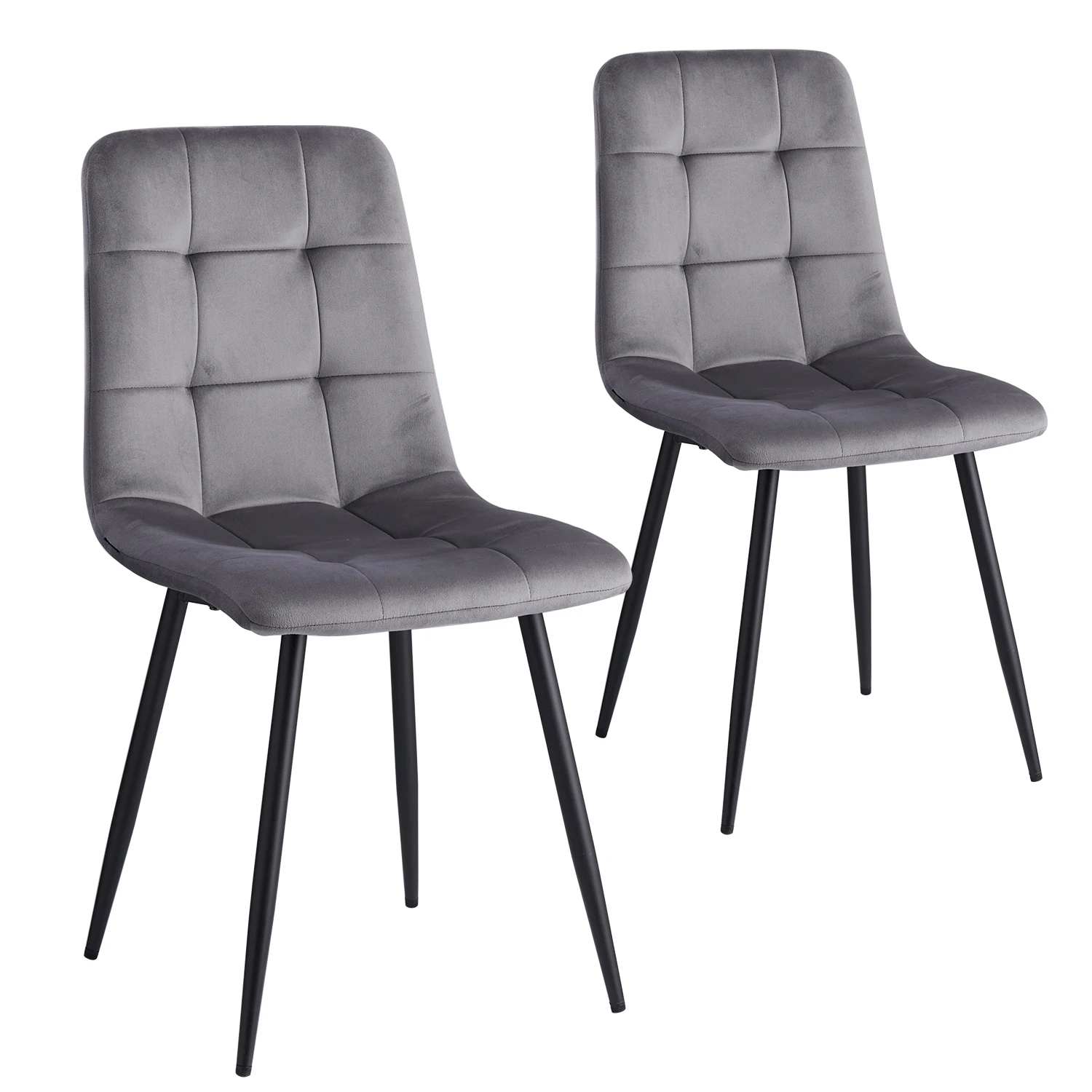 EGOONM Set van 2/4/6 eetkamerstoelen, gestoffeerde stoelen, designstoel met rugleuning, fluwelen zitting, metalen frame keuken woonkamer