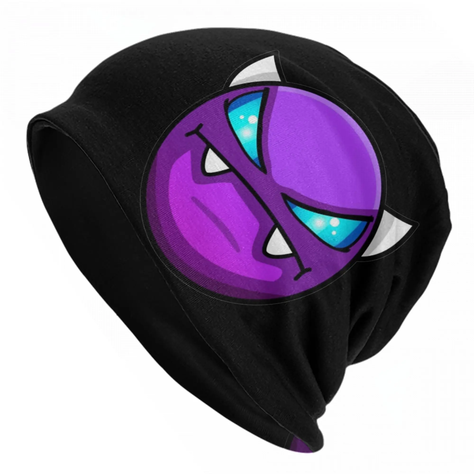 Geometry Cube Game Dash Bonnet Hats Casual Outdoor Easy Demon Skullies Beanies Hat Men's Women's Warm Thermal Elastic Caps