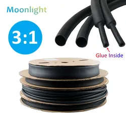 1/5/10/50M 3:1 Heat Shrink Tube With Double Wall Glue Tube Diameter 1.6/2.4/3.2/4.8/6.4/7.9/9.5/12.7/15.4/19.1/25.4/30/39/50mm