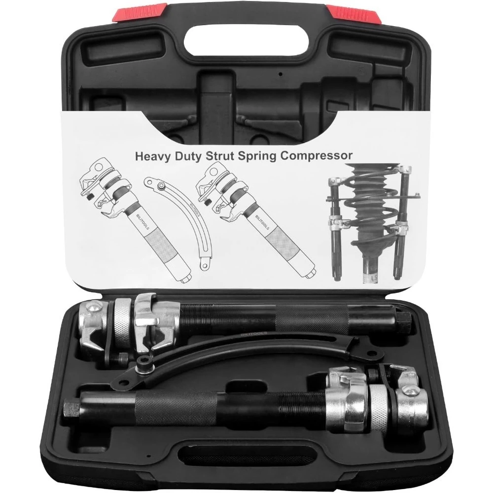 

BILITOOLS 2-Piece Heavy Duty Macpherson Strut Coil Spring Compressor Tool Set with Safety Jaws, Max Load 2645LB
