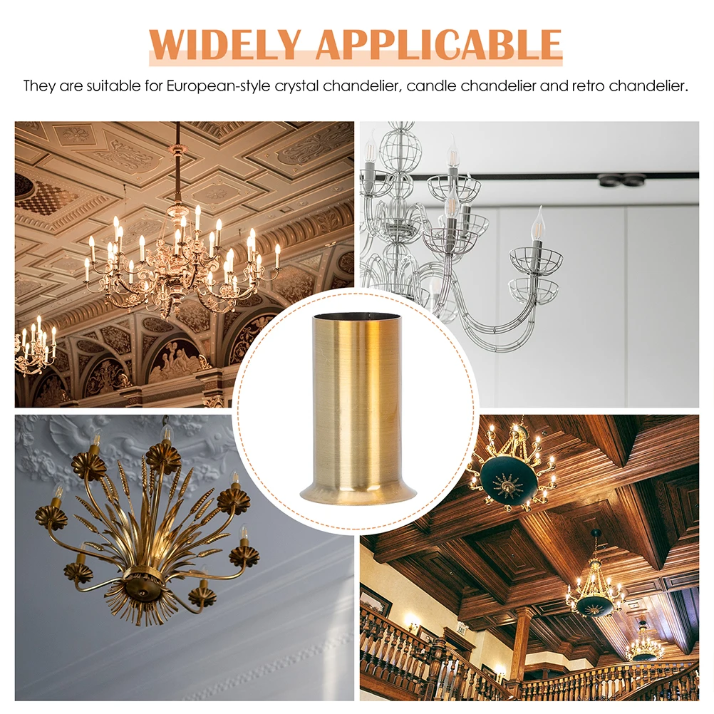 

10pcs Crystal Chandelier Sleeves Durable Iron Lighting Parts Flanging Lamp Base Candelabra Cover Home Decor Easy Install
