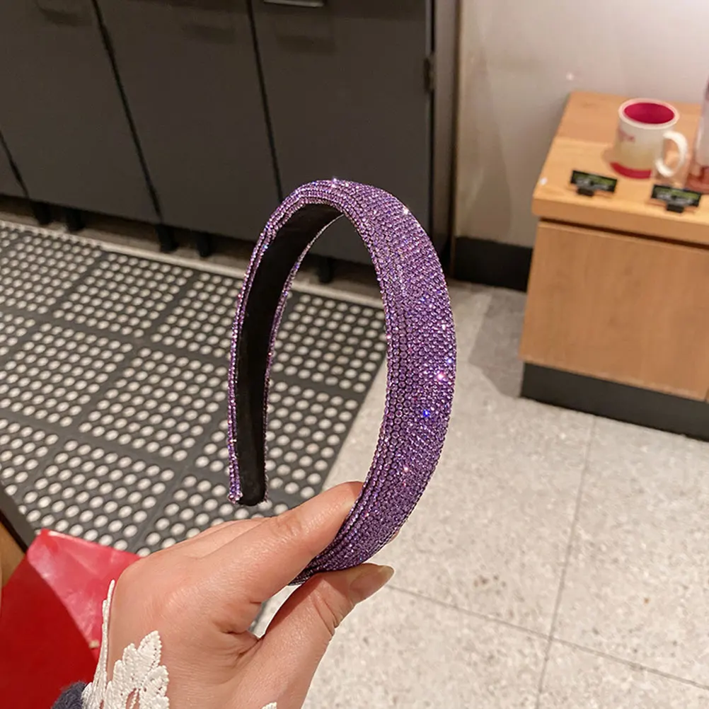 

Rhinestone Headb Purple Headdress for Girls Women Wedding Party Decorative Non Fading Long Lasting Material Hair Accessories