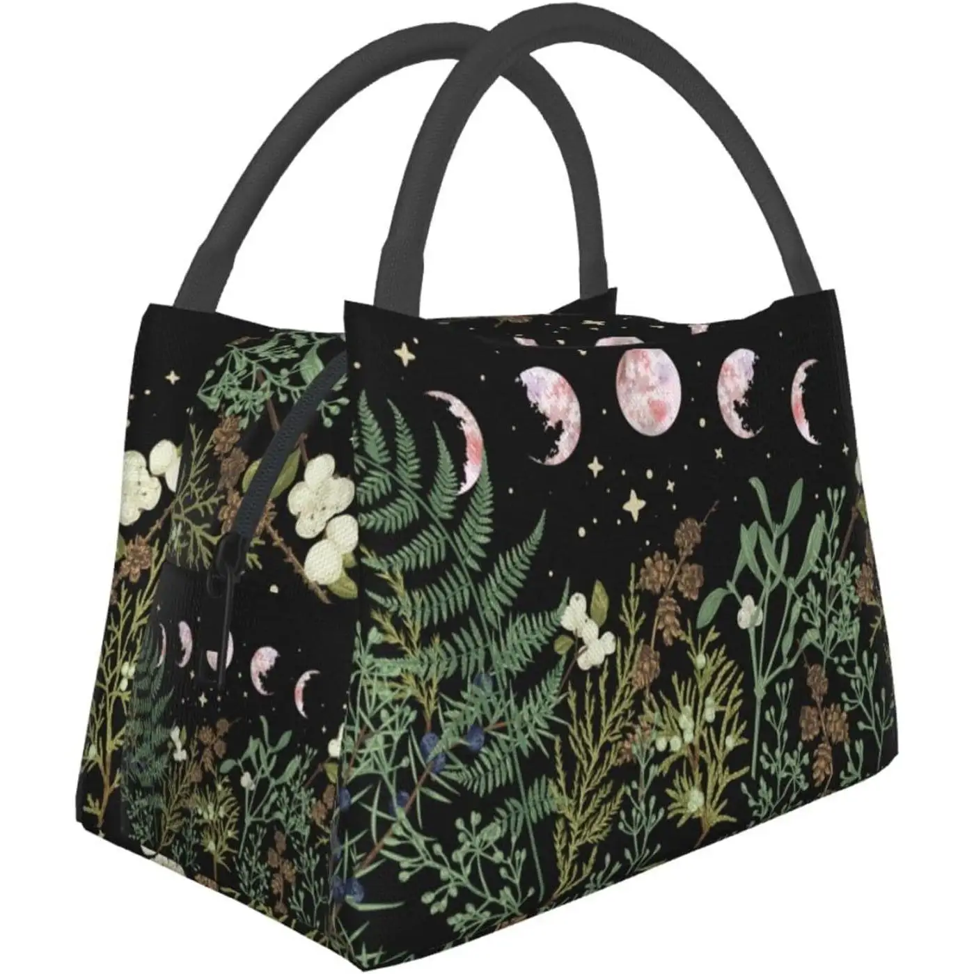 

Forest Green Witch Moon Pattern Insulated Bags For Women Men, Lunch Cooler Bags Tote Box Meal Prep For Work Picnics Or Travel