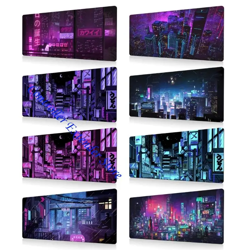 

N84B Japanese Anime Large Gaming Mouse Pad with Stitched Edged Nonslip Natural Rubber Base Waterproof Laptop Pad Mat