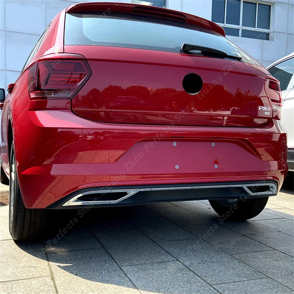 Dla VW Polo 6 MK6 3 sztuk dyfuzor tylnego zderzaka Lip Spoiler wylot powietrza pokrywa wydechu wykończenia 2017-2021 pre-facelift Body Kit