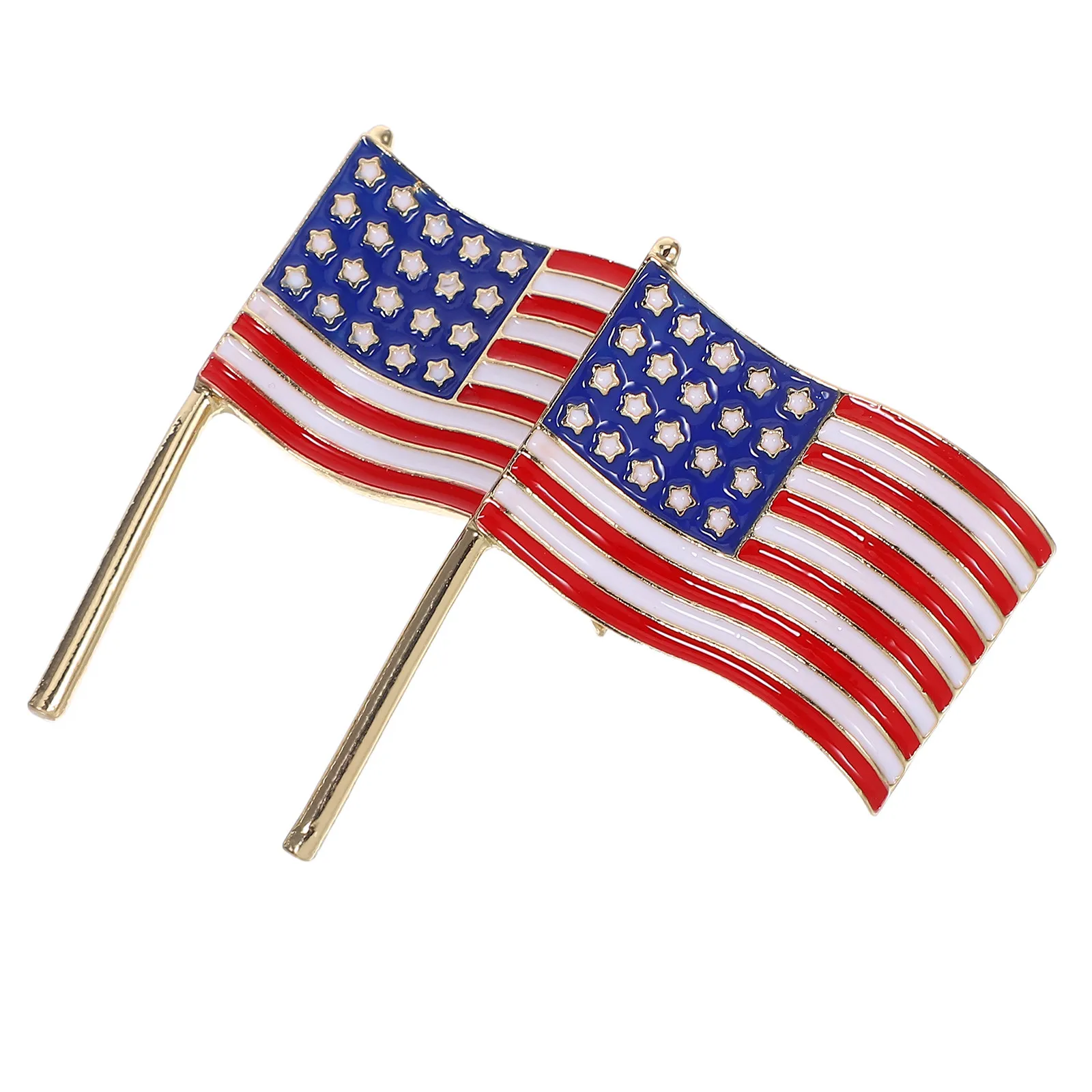 2Pcs American Flag Brooch Patriotic Enamel Lapel Pins for Suits Jackets Hats Fourth of July Memorial Day Independence Day