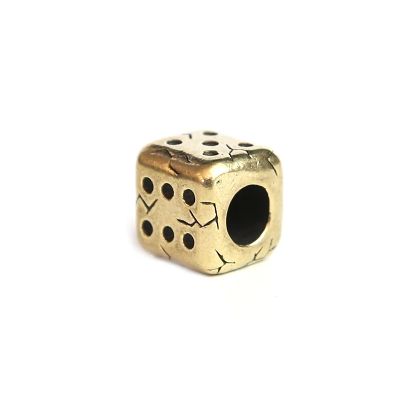 Retro dados faca de bronze contas edc ao ar livre diy paracord pulseira acessórios chaveiro tecido paracord corda brinquedo de descompressão edc