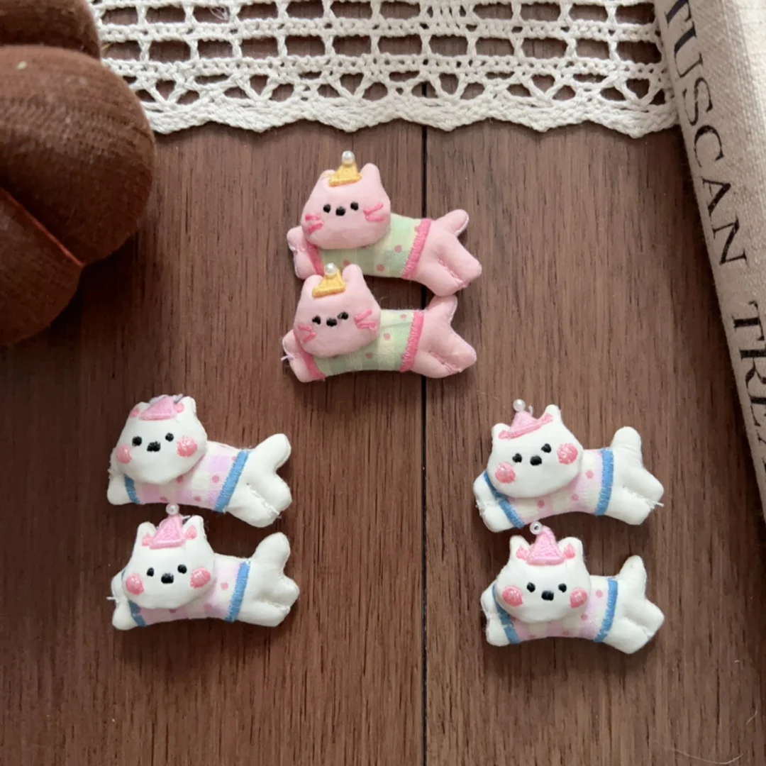 Mini Kitten Fabric Brooch Handmade Cartoon for Phone Case Shoes Socks DIY Sewing Embellishment High Quality