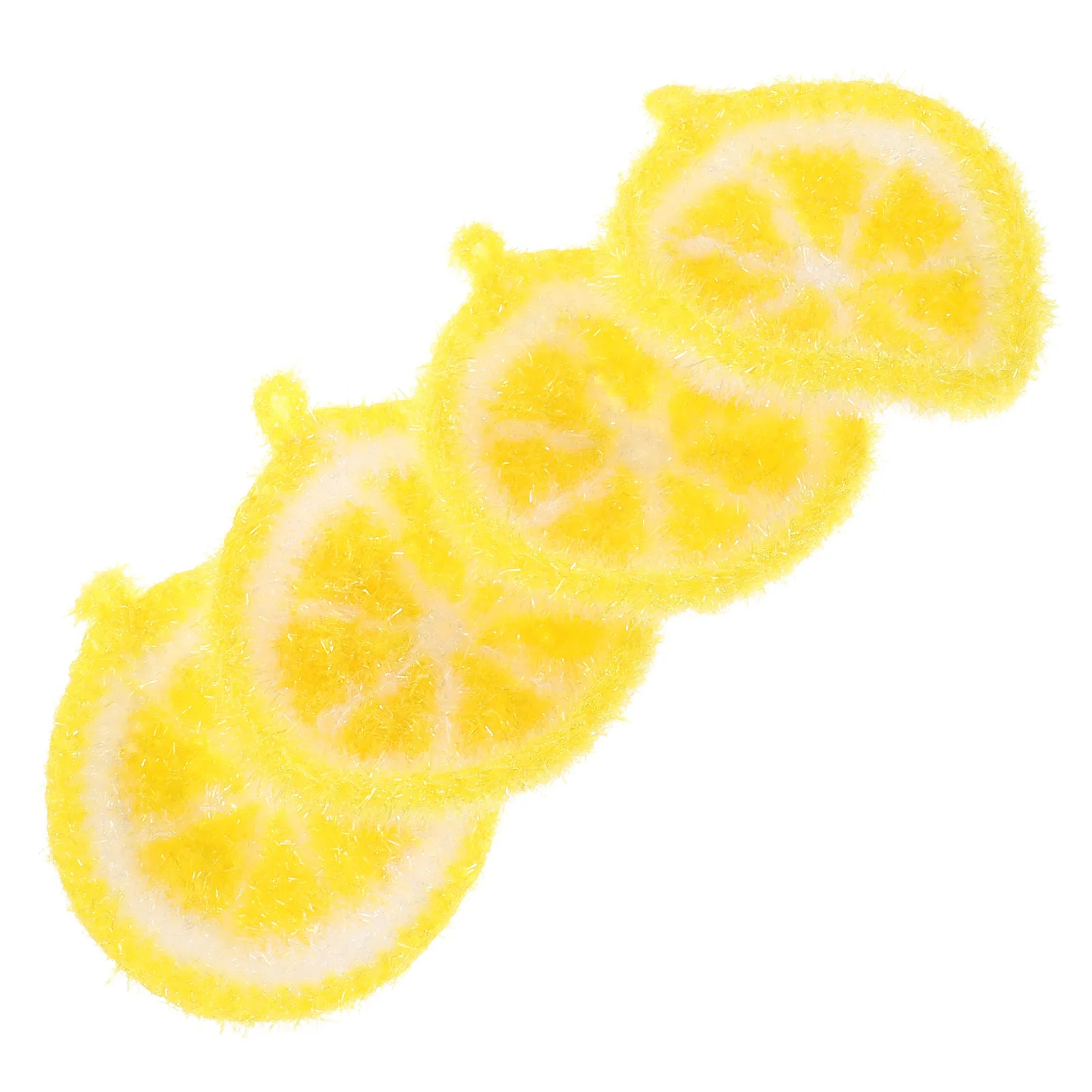

4Pcs Kitchen Cloths Lemon Shaped Dish Cleaning Pads Multipurpose Reusable Scrubbing Cloth Non Scratch Hand Towel
