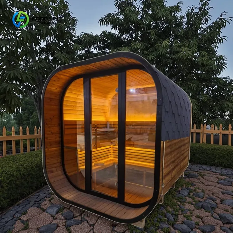 Custom Outdoor Mini Wooden Steam Barrel Sauna Traditional Finnish Bath Commercial Custom