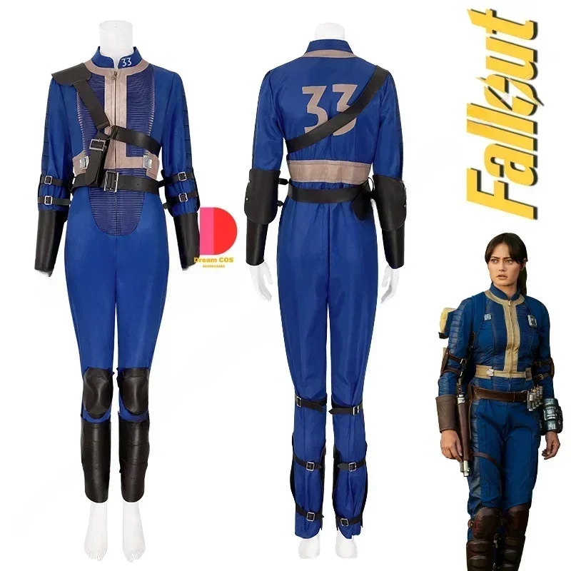 

MN1 Fall Cos Out Lucy Cosplay Costume Vault 33 Female Male Survivor Suit Jumpsuit Uniform Prop Kids Halloween Party Dress Wo8/yG