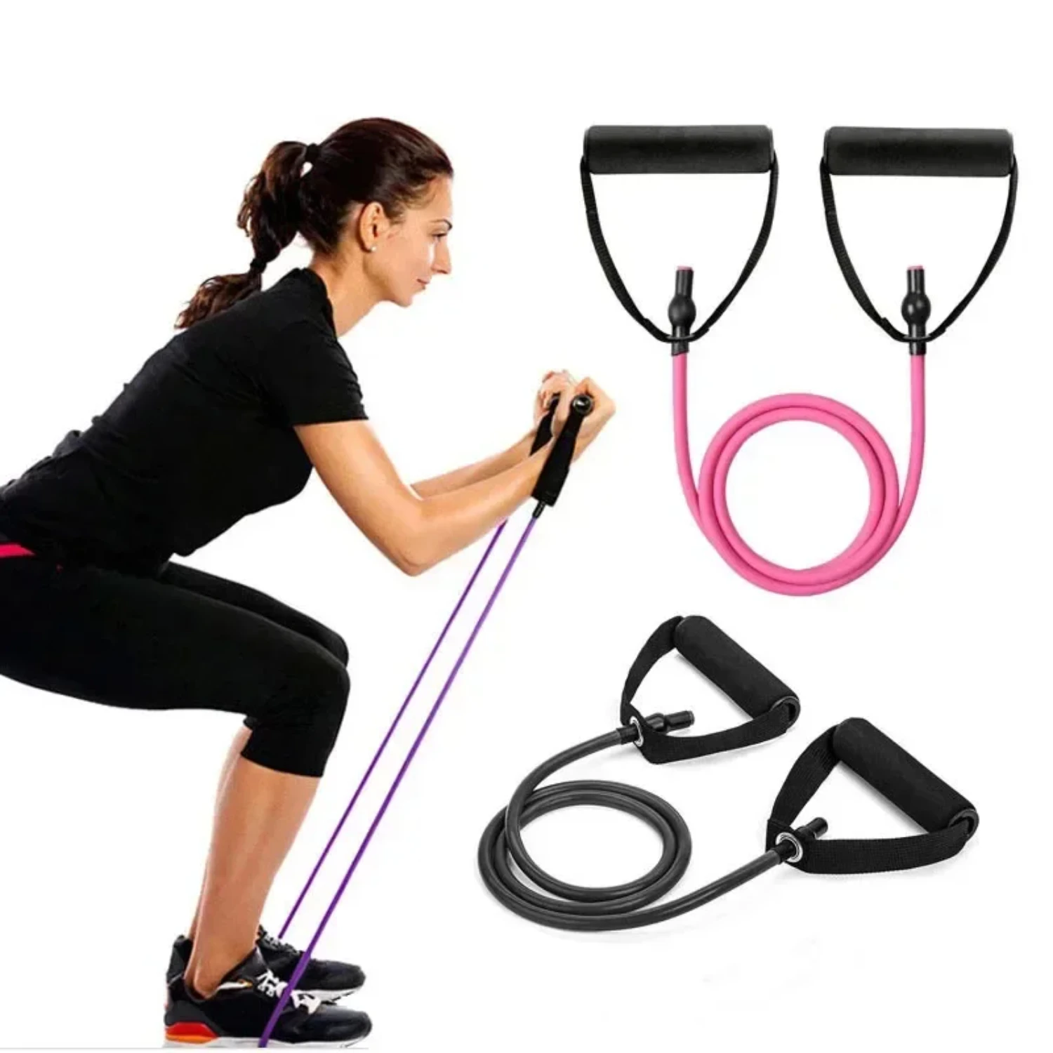 New Multifunction Resistance Hot Yoga Pull Rope Bands Handles Elastic Sports Bodybuild  Gym Workouts Muscle Training Rubber Tube