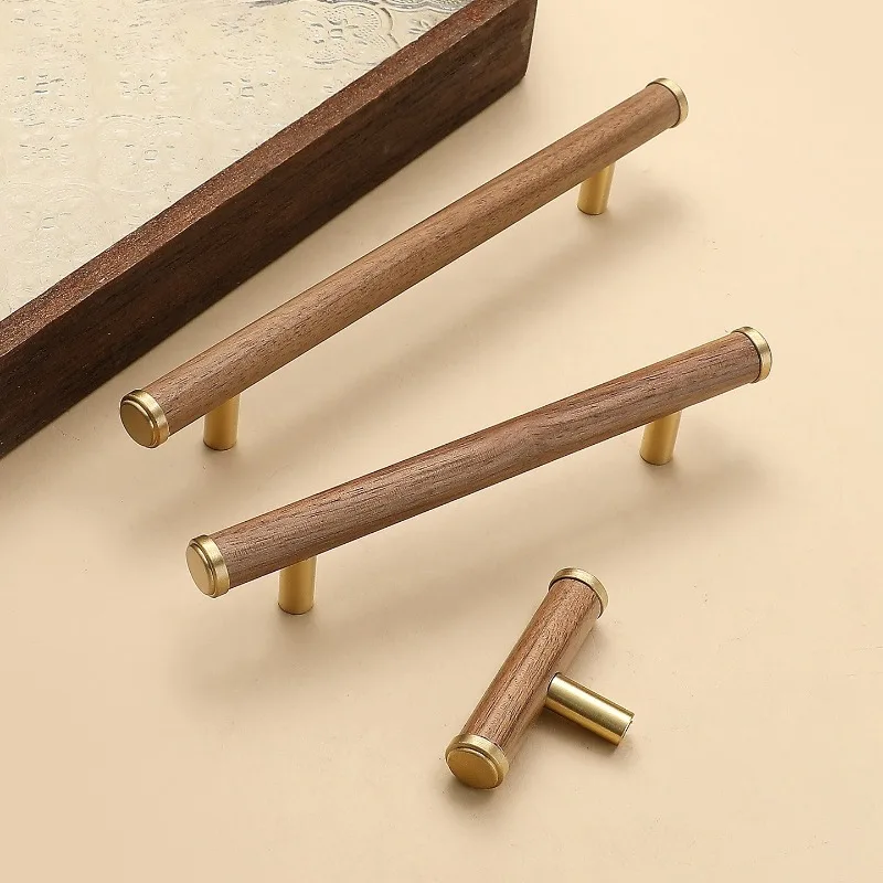 New Chinese style log style wooden furniture cabinet door handles retro drawer cabinets shoe wine wardrobe door handles
