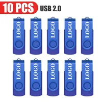 10Pcs/lot USB Flash Drive 64GB Pen Drive 512MB 1GB 2GB 4GB 8GB 16GB Pendrives Usb Stick 32GB Memory Stick Free Custom Logo Gift