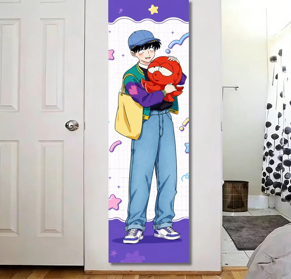 G-Go F-For It Nakamura-kun Nakamura Okuto Vertical Long Anime Tapestry Purple Door Wall Hanging