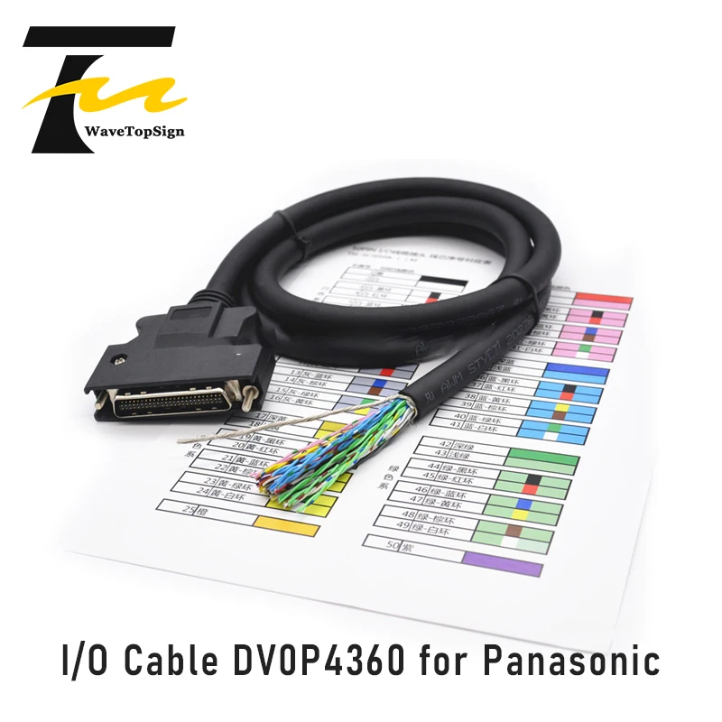 

WaveTopSign Servo Driver X4 PLC Control Cable I/O Control Cable DV0P4360 50Pin SCSI50 for Panasonic A6 A4 A5 Series