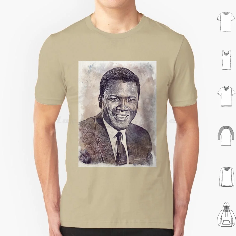 Sidney Poitier Art-Vintage Watercolor-D45 T Shirt 6xl Cotton Cool Tee Sidney Poitier Art Sidney Poitier Art Portrait Sidney