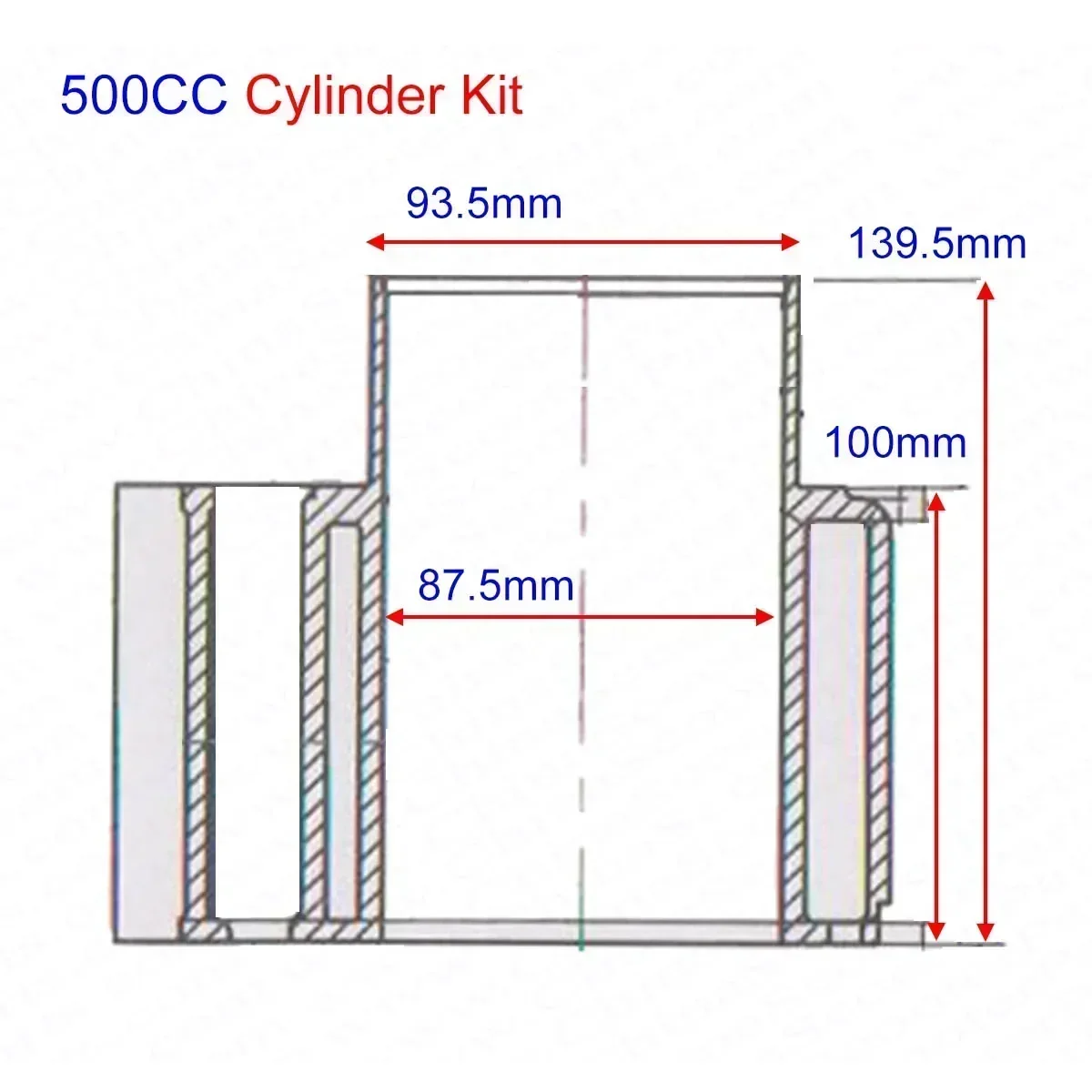 Kit de junta de pistão de cilindro de 87,5 mm 23 mm para CFmoto CF188 500 500CC UTV ATV GO KART