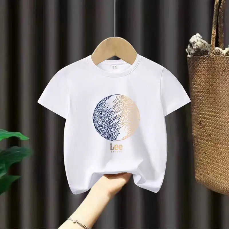 2024 DeluxeBear T-shirt Children's Summer Cotton Summer New Lee Moon Logo Short Sleeve