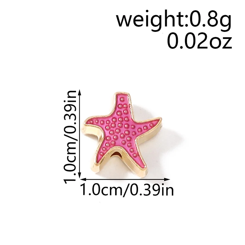 Tusember 20 Stück 10 x 10 mm niedliche Emaille-bunte Seestern-Anhänger, Perlenanhänger für Ohrringe, Armbänder, Schmuckherstellung, DIY-Bastelarbeiten – Detail 1