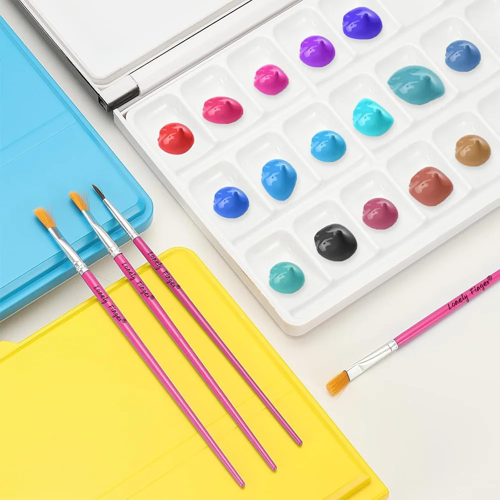 Caja de paleta de colores para almacenamiento de pintura de 33 pozos, plegable hermética desmontable con paleta de pintura de área adicional para acuarela Gouache