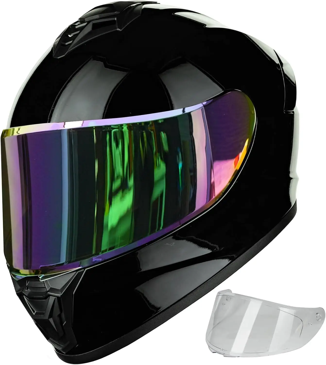 

Motorcycle Helmets for Adult Men Women, Full Face Lightweight Street Bike Racing DOT Helmet with Extra Clear Visor Model AU-T801
